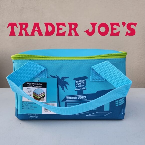 New Trader Joe's Mini Insulated Bags Blue Color Lunch Box NEW LIMITED EDITION 20 - Picture 1 of 14